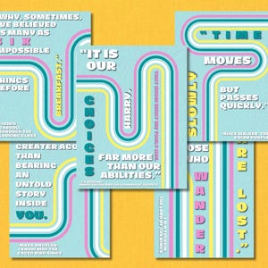 Literary Quotes Classroom Posters Rainbow Set of 10