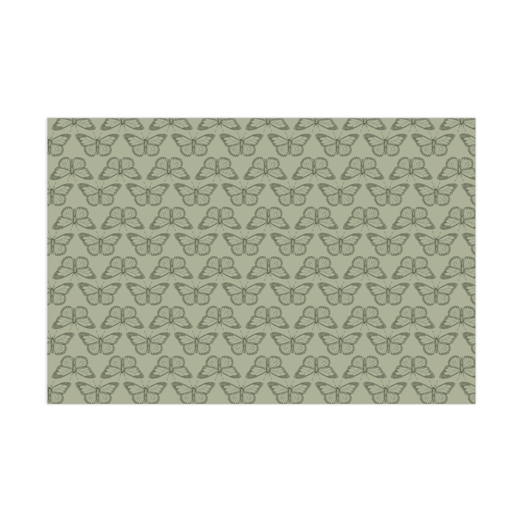 Butterfly Wrapping Paper Sage Green Gift Wrap Cottagecore Etsy