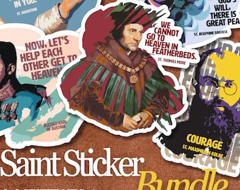 Catholic Saint Sticker Bundle for Teen Faith Gift for Youth Ministry Resource Bundle Decal Catholic Gift for Confirmation Saint Decal Vinyl