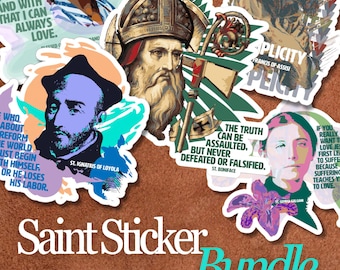 Bundle Saint Catholic Sticker for Youth Group Gift for Confirmation Pop Art Saint Decal Trendy Gift for Husband Catholic Gift for Wife