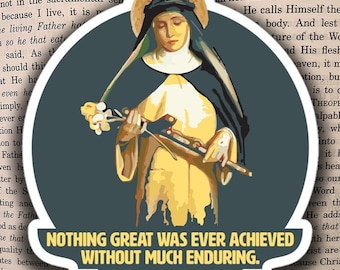 Saint Catherine of Siena Sticker Catholic Pop Art Vinyl Decal for Teen Catholic Gift for Confirmation Saint Gift for Catholic Girl Sticker