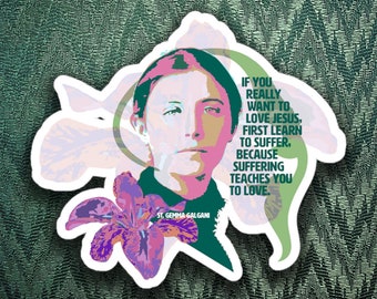 Saint Gemma Galgani Sticker Catholic Pop Art Vinyl Decal for Teen Girl Gift for Confirmation Saint Sticker Bundle for Friend Gift for Her