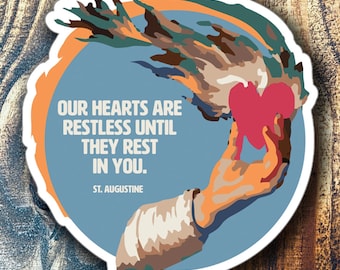 Saint Augustine Vinyl Sticker Catholic Confirmation Saint Sticker Bundle for Teen Gift for Graduation Gift for Catholic Man Gift for Dad