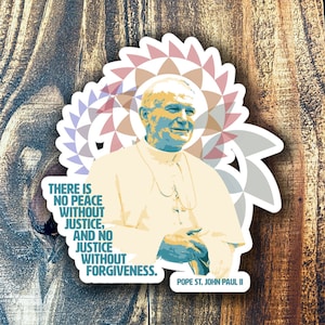 Adesivo cattolico San Giovanni Paolo II in vinile per borraccia Pop Art Adesivo Papa Giovanni Paolo II per gadget da campeggio per abbigliamento estivo per adolescenti