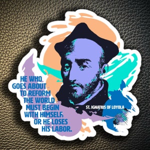Saint Ignatius of Loyola Sticker: Catholic Pop Art Vinyl Decal