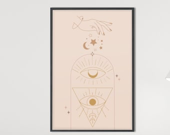 Boho Printable Celestial Wall Art Celestial Print Celestial Wall Decor Boho Wall Decor Spiritual Gift