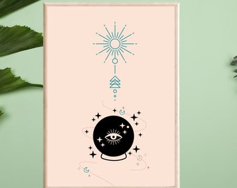 Celestial Wall Decor Boho Wall Art Third Eye Art Boho Printable Art Digital Download Spiritual Print for friend