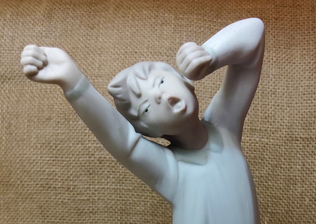 Elegant Lladro Figurine boy Yawning Etsy