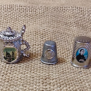 Collection of 3 mid-century thimbles