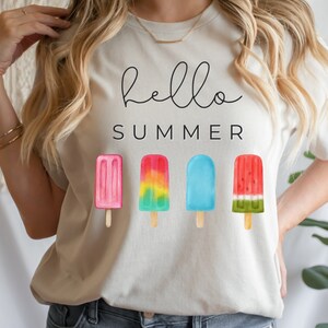 Hello Summer Popsicle PNG - 8.5 x 11 - Digital Download