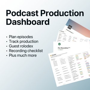Modello di nozione del dashboard di produzione di podcast