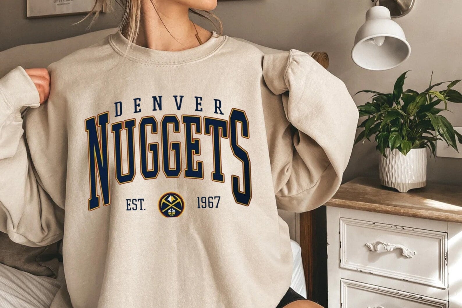 Vintage the Game Denver Nuggets Navy Sweatshirt Adult Size M
