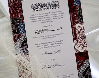 Certificado Nikkah tradicional / Certificado de matrimonio musulmán / Certificado de matrimonio islámico / Árabe / Contrato Nikkah / Nikkah Nama Cultural