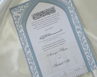 Certificado Nikkah moderno / Certificado de matrimonio musulmán / Certificado de matrimonio islámico / Lujo / Árabe / Contrato Nikkah / Nikkah Nama