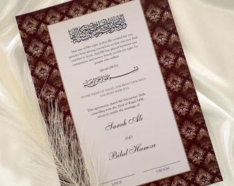Certificado Nikkah de lujo / Certificado de matrimonio musulmán / Certificado de boda islámico / Digital / Árabe / Contrato Nikkah / Nikkah Nama