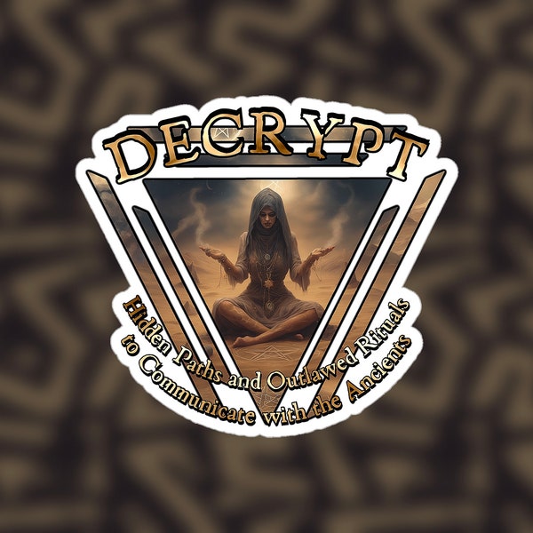 DECRYPT - Sand Witch Custom Art Sticker -1 Piece, Desert, Ancient, Witch, Magic, Fantasy, Vinyl, Journal Sticker, Laptop Sticker, HD Quality