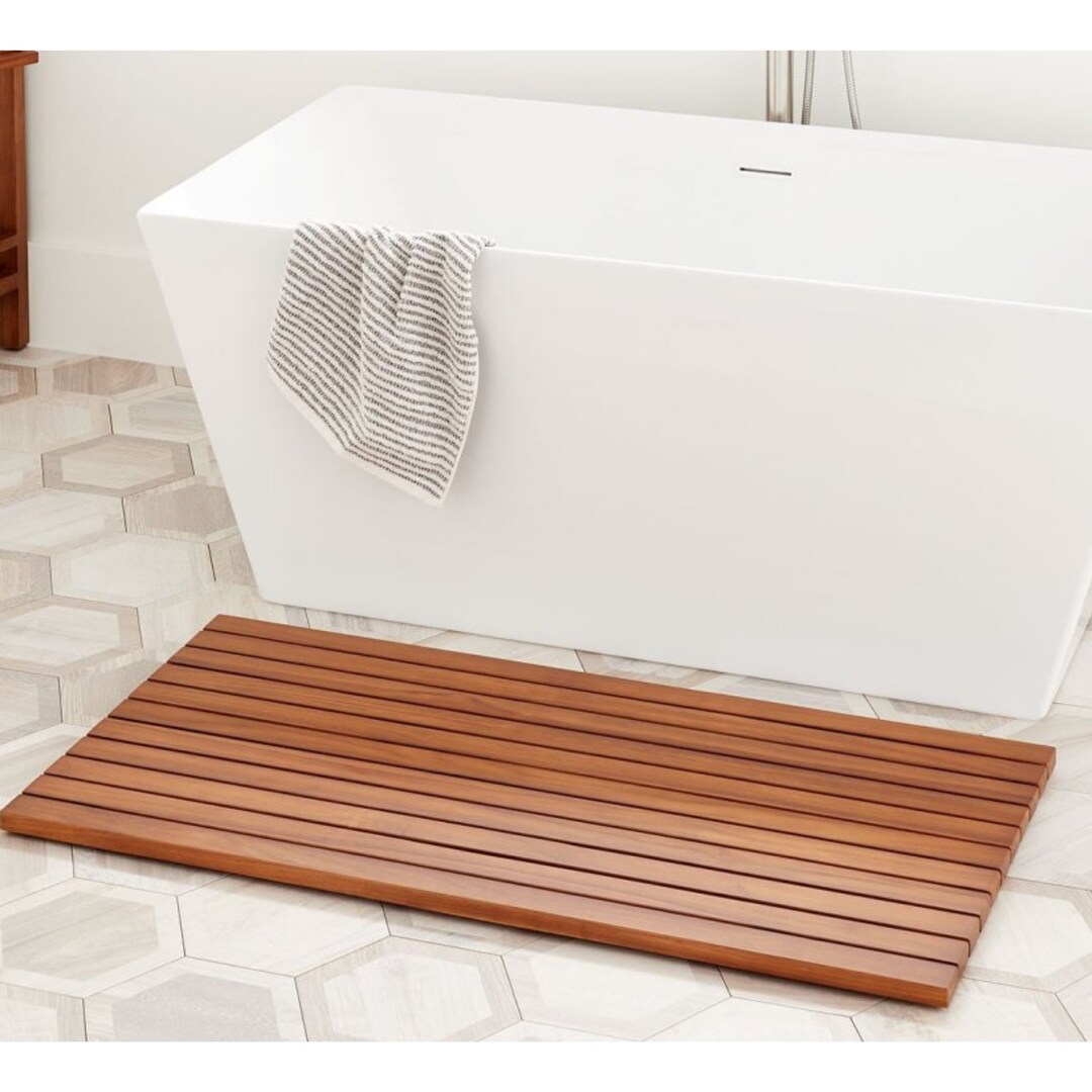 19''x31'' Wooden Shower Mat Handmade Bathmat Etsy