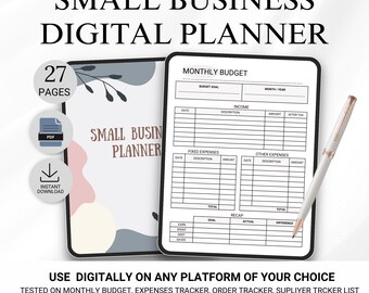 Small Business Digital Business Planner, Business Template, Small Business Planner,  Planner, Social Media Planner, Side Hustle Planner