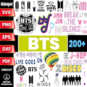 BTS svg bundle, 200 Files SVG bundle, Bts png, KPop svg files for cricut, stray kids svg, bts jimin, namjoon svg
