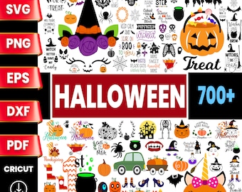 700+ Halloween SVG Cut File Bundle, Ghost, Witch, Pumpkin (png, dxf, eps, pdf)