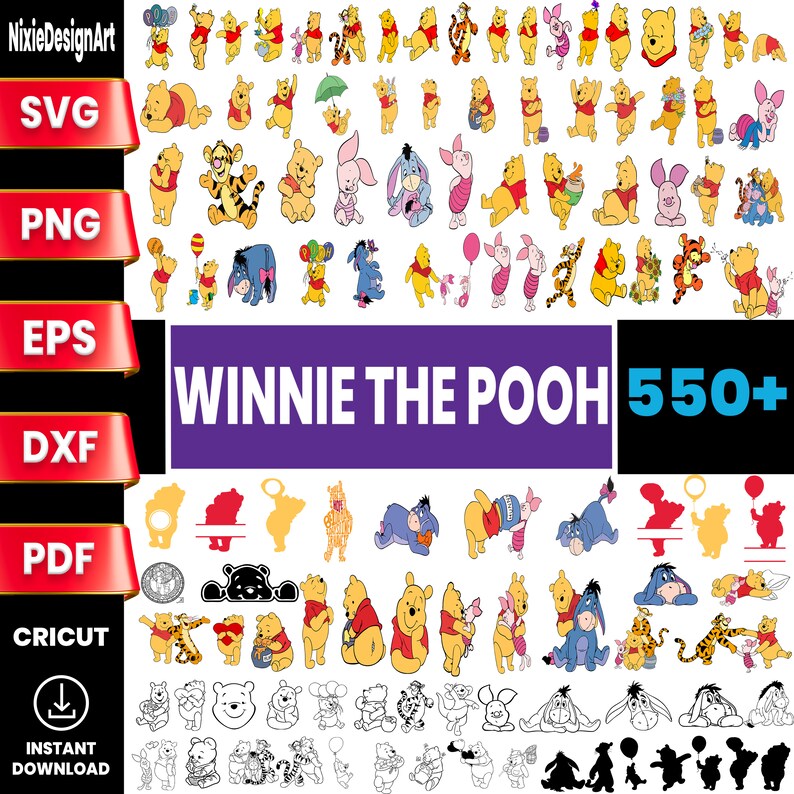 Winnie the Pooh SVG Bundle, Winnie the Pooh Png,pooh Svg Layered Bundle