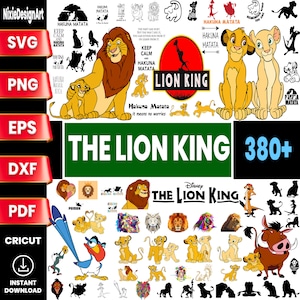 Clipart digital do Rei Leão, PNG do Rei Leão, download digital SVG, 380 arquivos de alta qualidade, imagens incrivelmente fofas de Simba e Pumbaa Printbale