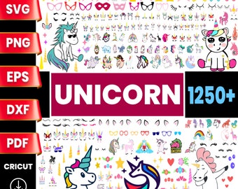 Unicorn SVG Bundle, Cricut & Silhouette Cut Files (1250+ Files) (Digital Download