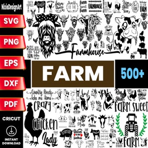 Farm Animals SVG Bundle, Cute Farm Animals SVG, Barn svg, Farmyard Animals svg, Sheep svg, Cow svg, Horse, Cut Files for Cricut, Silhouette