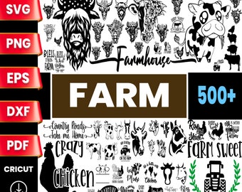 Farm Animals SVG Bundle, Barnyard Vector Files for Cricut (Digital Download)