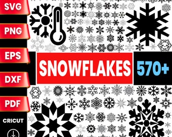 570+ Snowflake SVG Bundle, Winter Flake Vector Files (Digital Download)