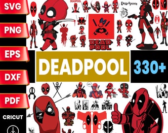 デッドプール SVG バンドル、スーパーヒーロー クリカット、クリップアート（デジタルダウンロード）