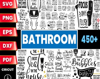 Bathroom SVG Bundle, Funny Quote Restroom Sign, Cut Files (Digital Download)