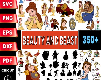 Beauty and the Beast SVG Bundle, Belle, Beast, Princess Clipart (350+ Files)