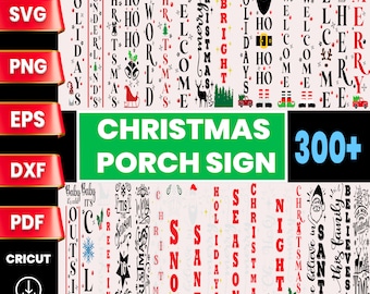 Christmas Porch Sign SVG Bundle, Winter Welcome Sign (Digital Download)