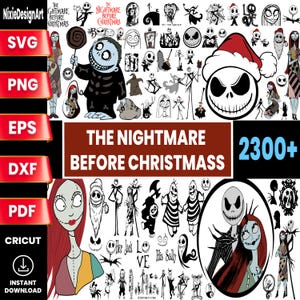 The Nightmare Before Christmas Svg-bundel, The Nightmare Before Christmas Png, The Nightmare Before Christmas Cricut, silhouet, Clipart