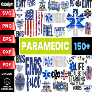 Paramedic SVG Bundle, Star of Life Symbol EMS svg,eps, dxf, png, pdf, Paramedic, EMS, Sihouette, Cricut, Cut File
