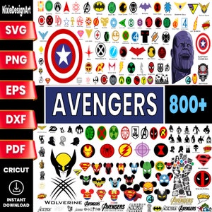 Superhelden-Svg, Avengers-Svg, Avengers-Svg-Bundle, Schnittdateien, Cricut, geschichtete Dateien, geschichtete digitale Vektordatei