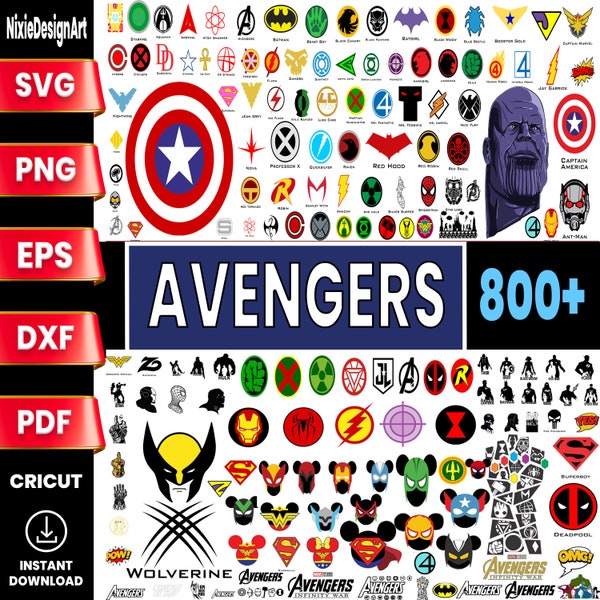 Superhero svg, Avengers Svg, Avengers Svg Bundle, Cut Files,Cricut, Layered Files, Layered Digital Vector File