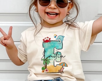 Personalized Kid Summer Shirts-Kids Vacation Shirts-Kids Beach Shirts-Custom Kid Vacation Shirts-Kid Vacation Tees-Kids Name Tee