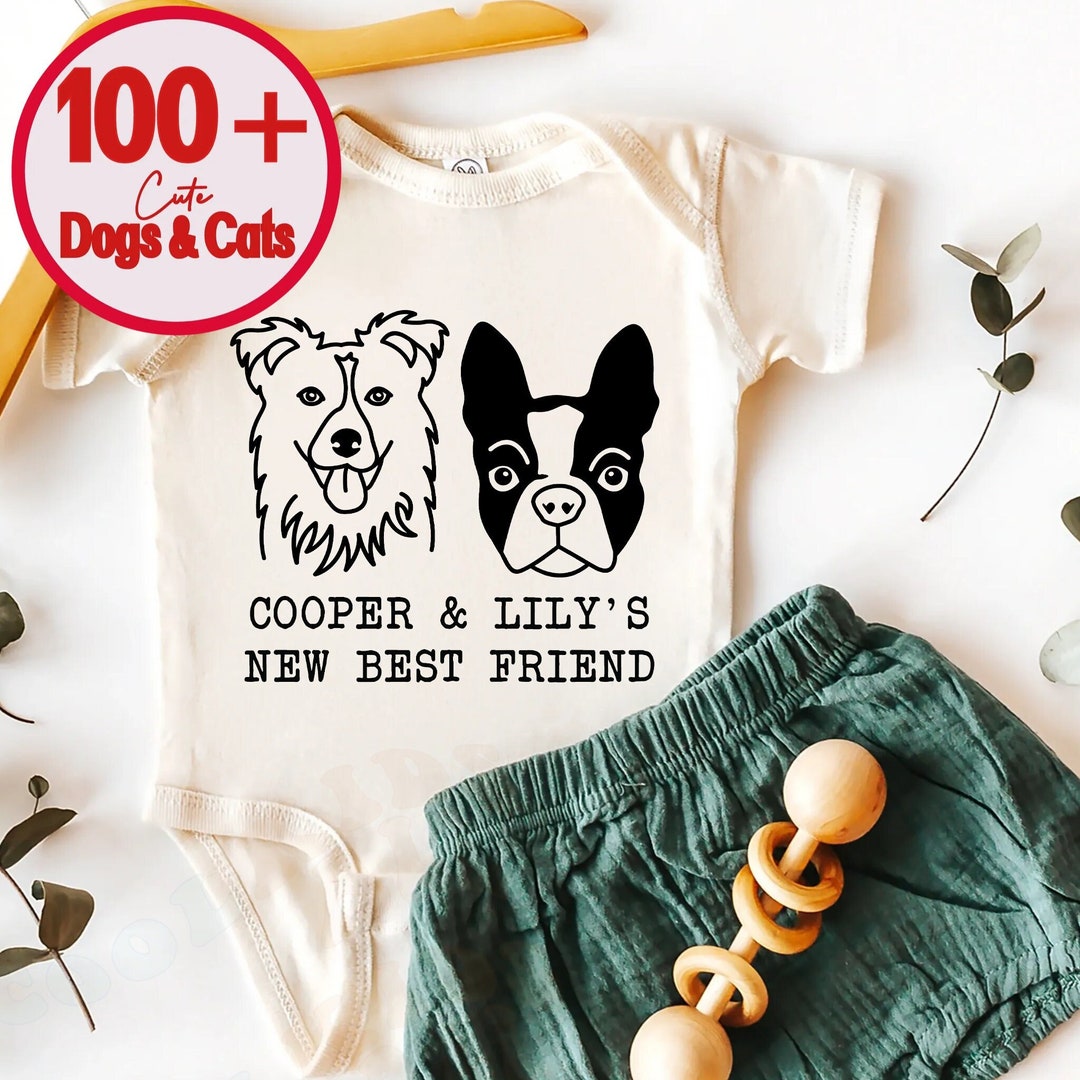 New Best Friend Onesie®protected by Dog Onesie®personalized Dog Name Onesie®custom Dog Name Kids ...
