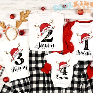 Christmas Cousin matching Shirt-Cousin Crew Shirt-Cousin Crew Shirt-Santa Hat Cousin Crew Shirt-Name Cousin Shirt-Christmas Cousin Crew