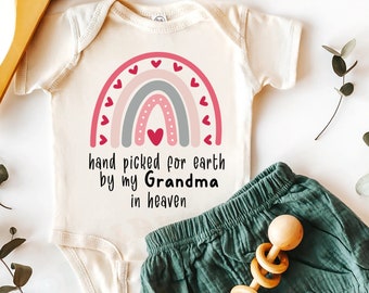 Personalized Baby Onesie®-Hand picked for earth by my grandpa in heaven Onesie®-Baby Clothes bodysuit-Cute baby shower gift-Memorial Onesie®