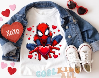 Valentine Superhero Shirt-Valentines Day Shirt-Valentines Day gift-Boys Valentines Day shirt-Valentine Shirt-Spiderman Valentines Shirt
