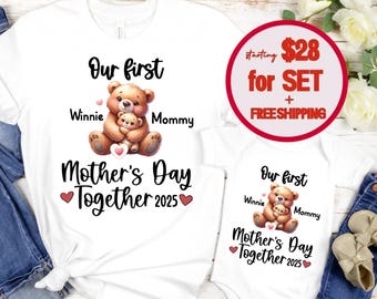 Mommy & Me Shirts-First Mother's Day Shirts-Our First Mothers Day Set-Baby Personalized Name Bodysuit-First Mothers Day-Mother's Day Gift