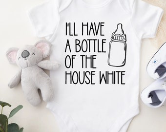 Funny Baby Onesie®-I'll have a bottle of the house white Onesie®-New pregnancy announcement-Baby Shower gift idea-Funny Baby Shower Gift