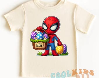 Easter Superhero Shirt-Easter Day Shirt-Easter Day gift-Boys Easter Day shirt-Easter Shirt-Cute Kids Easter Shirt-Spiderman Easter Shirt