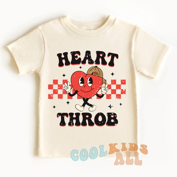 Heart Throb Valentines Shirt-Valentines Day Shirt-Valentines Day gift-Grunge Valentines Tee-Boys Valentine Shirt-Cute Kids Valentines Shirt