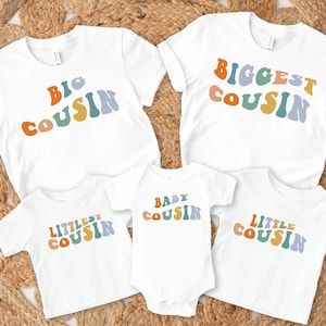 Big Cousin Retro Toddler Shirt-Biggest Cousin Shirt-Retro Cousin Shirt-Little Cousin Shirt-Cousin Crew Tee and Onesie®-Bestseller Shirt