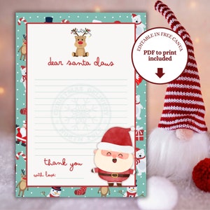 Customizable Christmas letter template for Santa Claus, editable A4 size, Letter to Santa Claus in Spanish for children, letter to the North Pole