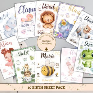 Birth foil pack for newborn gift, editable baby birth, personalized birth gift, birth